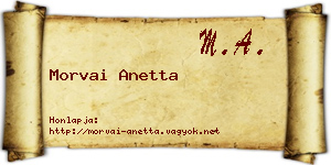 Morvai Anetta névjegykártya